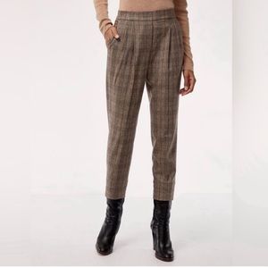 Aritzia Babaton Conan Pant | Plaid Wool Trouser | Size Ten | Elastic Waist